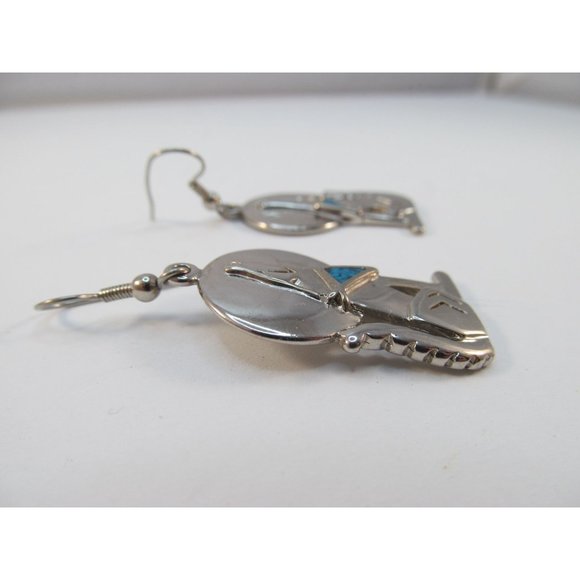 Vintage Howling Wolf Pierced Earrings - Picture 3 of 10